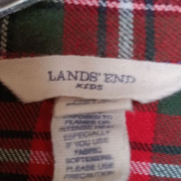 Lands' End  Plaid Pajama Flannel Cotton Shirt - Picture 2 of 4
